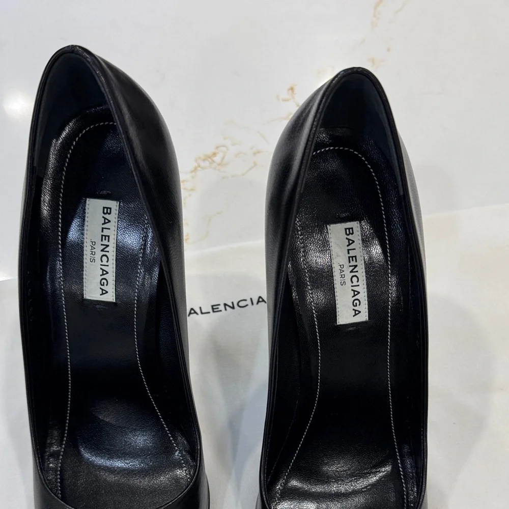 Balenciaga Black Leather Heels - Picture 8 of 12